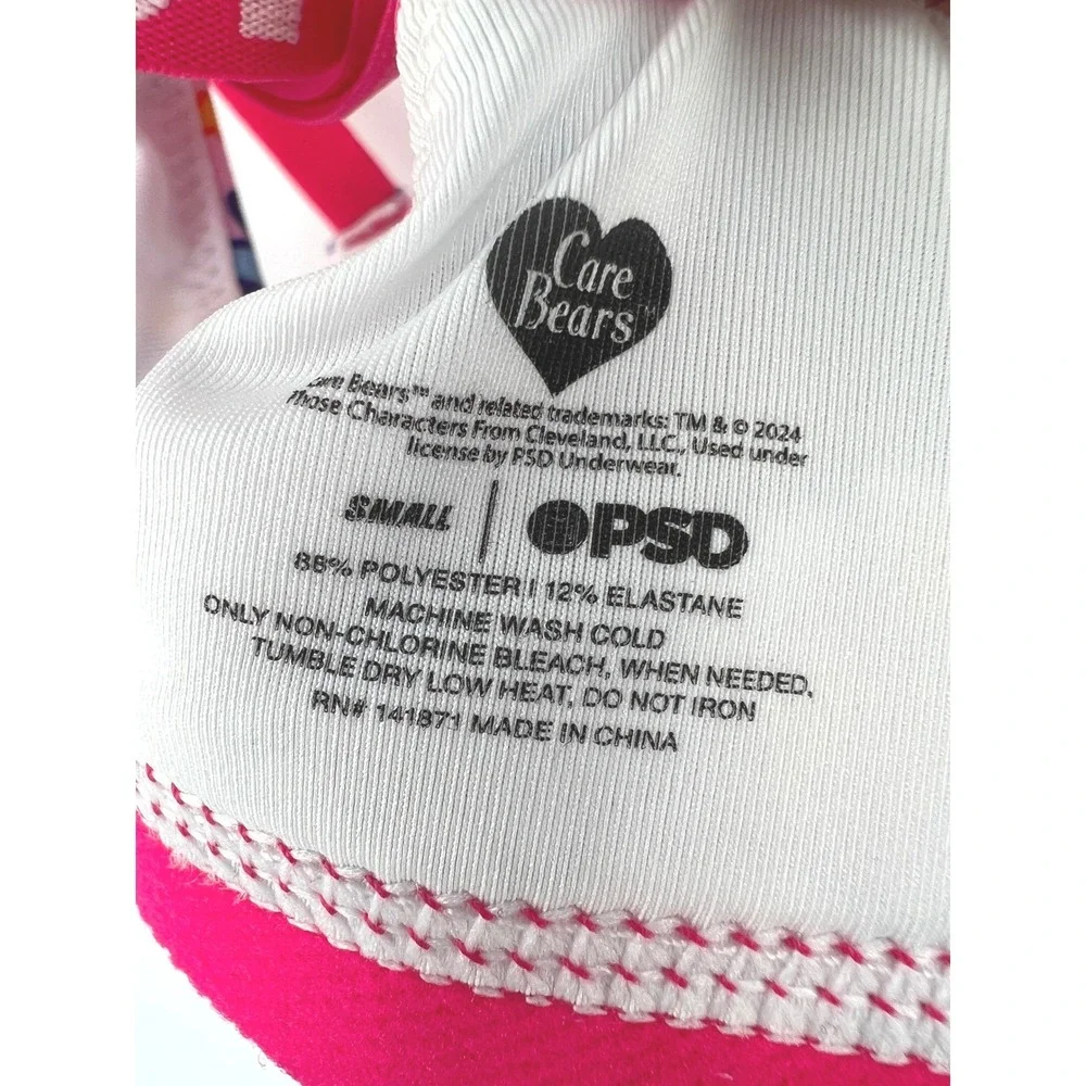 PSD x Care Bears Self Care Bralette Womens S Pink Nostalgic‎ Y2K Kawaii NWT